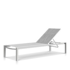 Armless Chaise Kessler Silver Frame / Metallica Platinum Sling